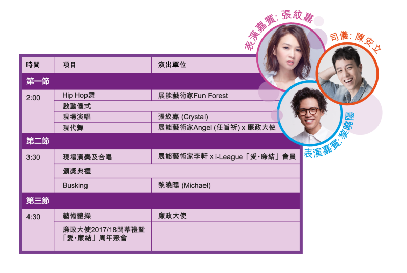 舞台表演節目表 舞台表演節目表